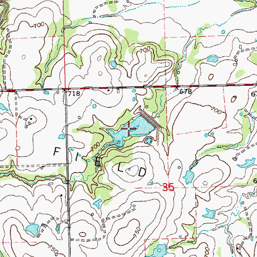 Topographic Map of Upper Clear Boggy Creek Site 22 Reservoir, OK
