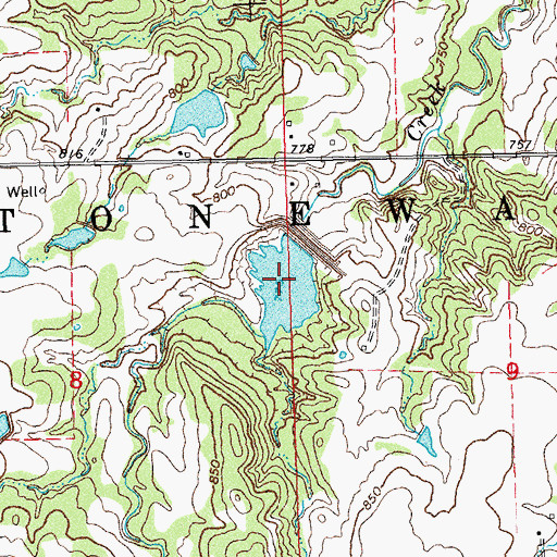 Topographic Map of Upper Clear Boggy Creek Site 24 Reservoir, OK