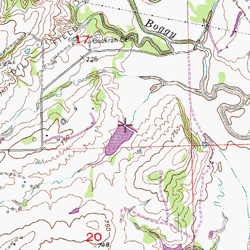 Topographic Map of Upper Clear Boggy Creek Site 28 Dam, OK