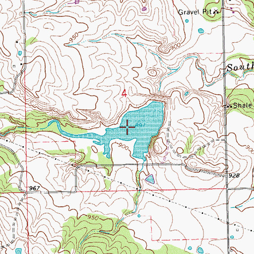 Topographic Map of Upper Clear Boggy Creek Site 32 Reservoir, OK