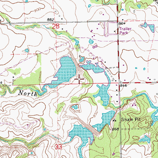 Topographic Map of Upper Clear Boggy Creek Site 33 Dam, OK