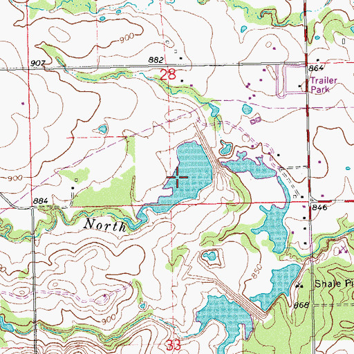 Topographic Map of Upper Clear Boggy Creek Site 34 Reservoir, OK