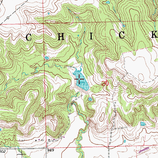 Topographic Map of Upper Clear Boggy Creek Site 36 Reservoir, OK