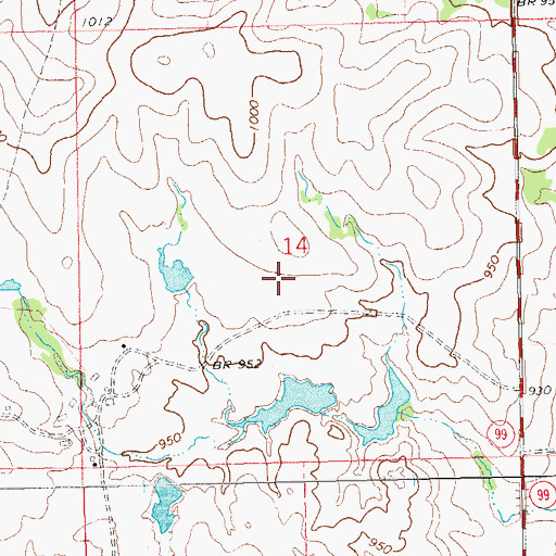 Topographic Map of Upper Clear Boggy Creek Site 37 Reservoir, OK