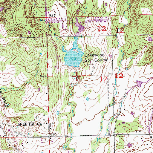 Topographic Map of Upper Clear Boggy Creek Site 40 Reservoir, OK