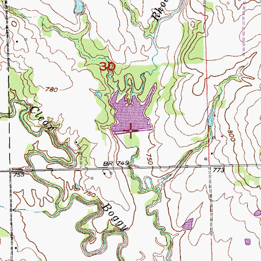 Topographic Map of Upper Clear Boggy Creek Site 41 Dam, OK