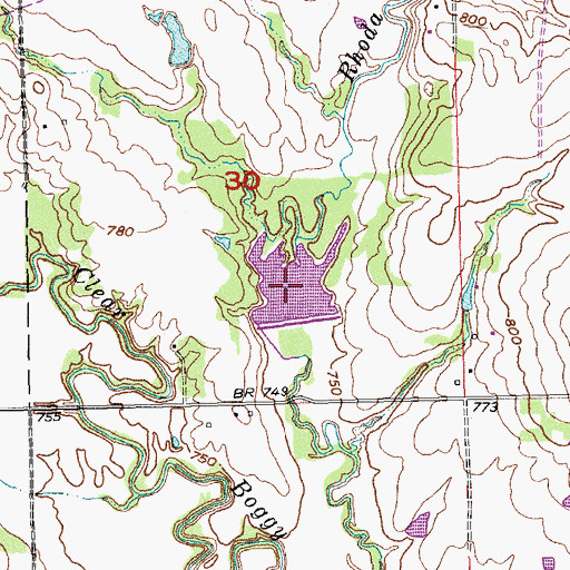 Topographic Map of Upper Clear Boggy Creek Site 41 Reservoir, OK