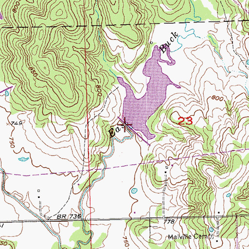 Topographic Map of Upper Clear Boggy Creek Site 47 Dam, OK