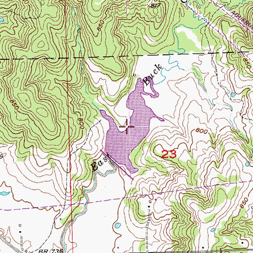 Topographic Map of Upper Clear Boggy Creek Site 47 Reservoir, OK