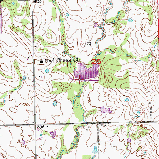 Topographic Map of Upper Clear Boggy Creek Site 48 Dam, OK