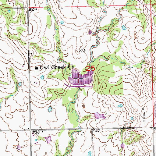 Topographic Map of Upper Clear Boggy Creek Site 48 Reservoir, OK