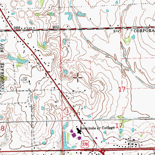 Topographic Map of Big Wewoka Creek Site 3 Reservoir, OK