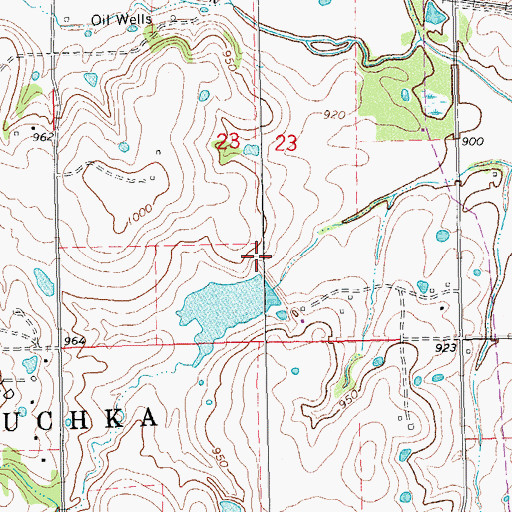 Topographic Map of Big Wewoka Creek Site 2 Dam, OK