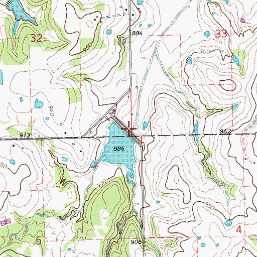 Topographic Map of Big Wewoka Creek Site 6 Dam, OK