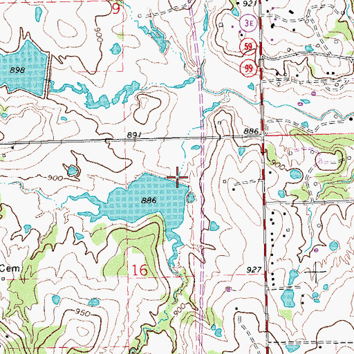 Topographic Map of Big Wewoka Creek Site 8 Reservoir, OK