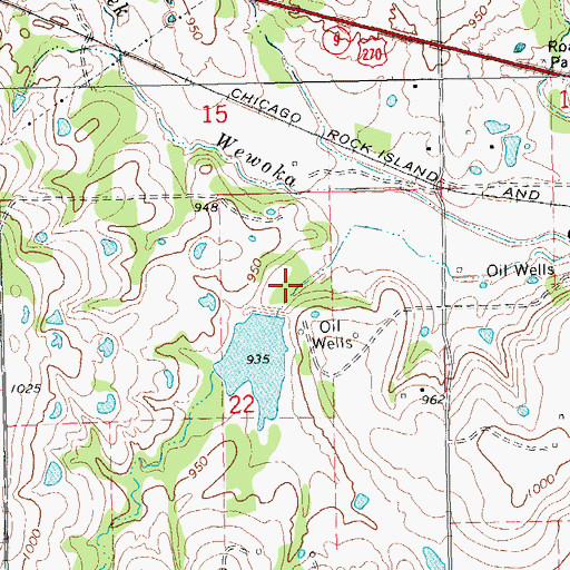 Topographic Map of Big Wewoka Creek Site 1 Reservoir, OK