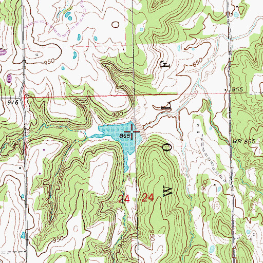 Topographic Map of Big Wewoka Creek Site 12 Dam, OK