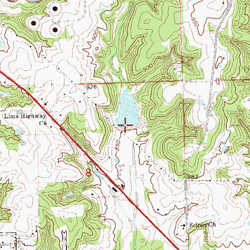 Topographic Map of Big Wewoka Creek Site 15 Reservoir, OK