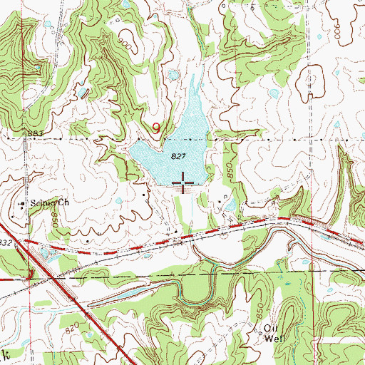 Topographic Map of Big Wewoka Creek Site 17 Reservoir, OK