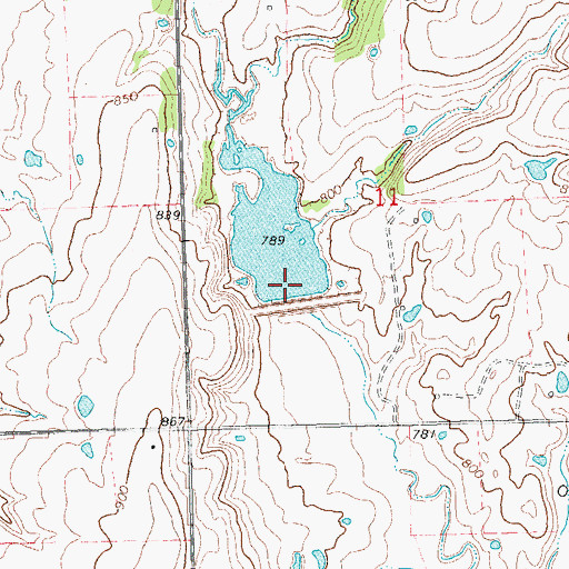 Topographic Map of Big Wewoka Creek Site 32 Reservoir, OK