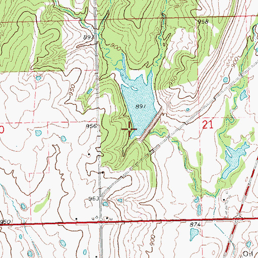 Topographic Map of Big Wewoka Creek Site 31 Dam, OK