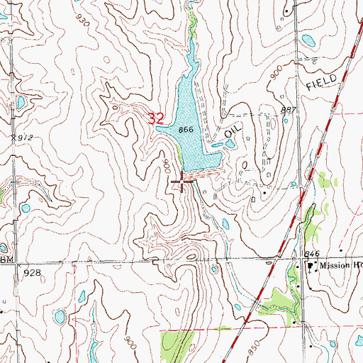 Topographic Map of Big Wewoka Creek Site 29 Dam, OK