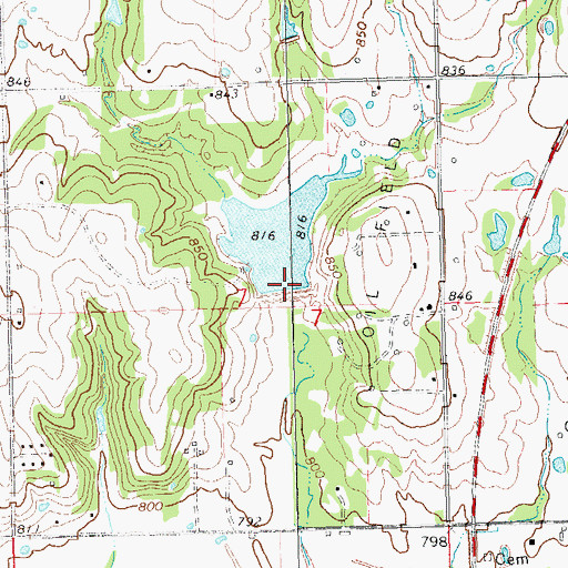 Topographic Map of Big Wewoka Creek Site 27 Reservoir, OK