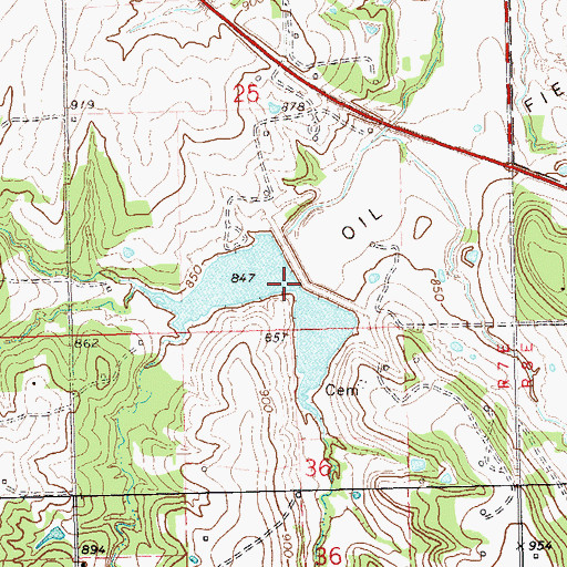 Topographic Map of Big Wewoka Creek Site 26 Reservoir, OK
