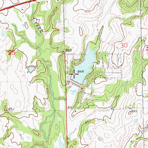 Topographic Map of Big Wewoka Creek Site 25 Dam, OK