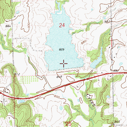 Topographic Map of Big Wewoka Creek Site 24 Dam, OK