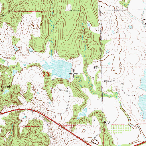 Topographic Map of Big Wewoka Creek Site 23 Dam, OK