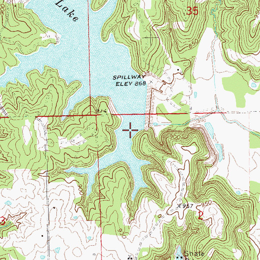 Topographic Map of Seminole Lake, OK