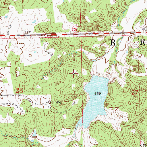 Topographic Map of Big Wewoka Creek Site 20 Reservoir, OK