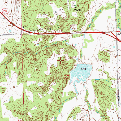 Topographic Map of Big Wewoka Creek Site 19 Reservoir, OK