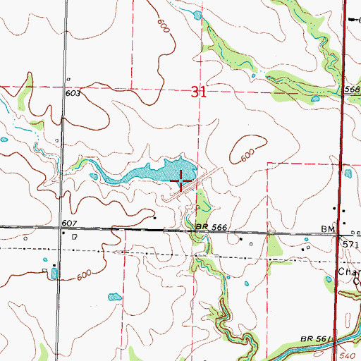 Topographic Map of Cane Creek Site 2 Dam, OK