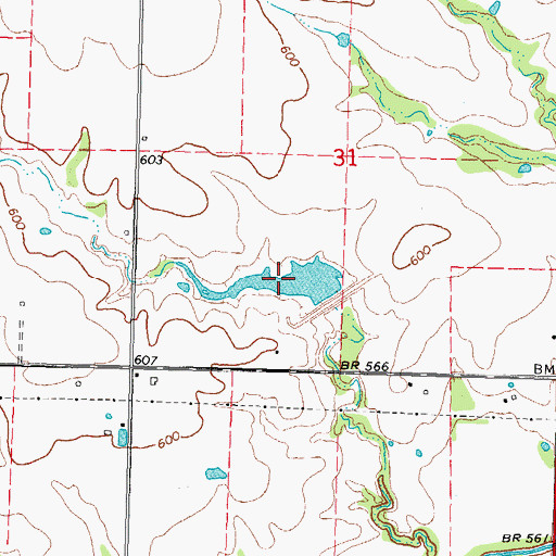 Topographic Map of Cane Creek Site 2 Reservoir, OK