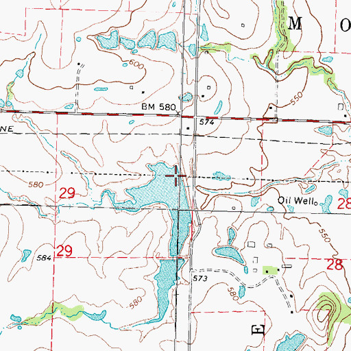 Topographic Map of Cane Creek Site 1 Dam, OK