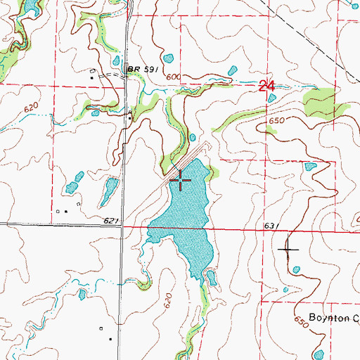 Topographic Map of Cane Creek Site 22 Dam, OK