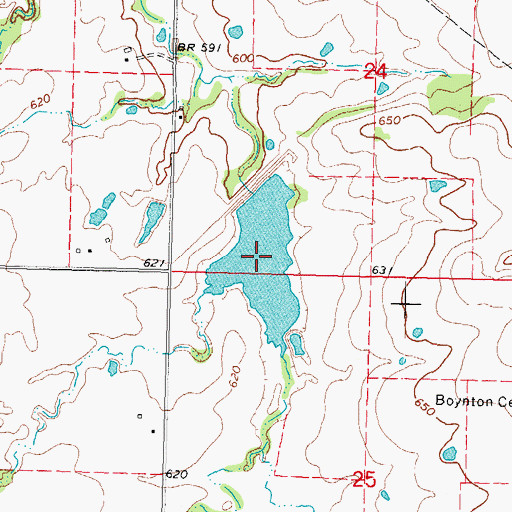Topographic Map of Cane Creek Site 22 Reservoir, OK