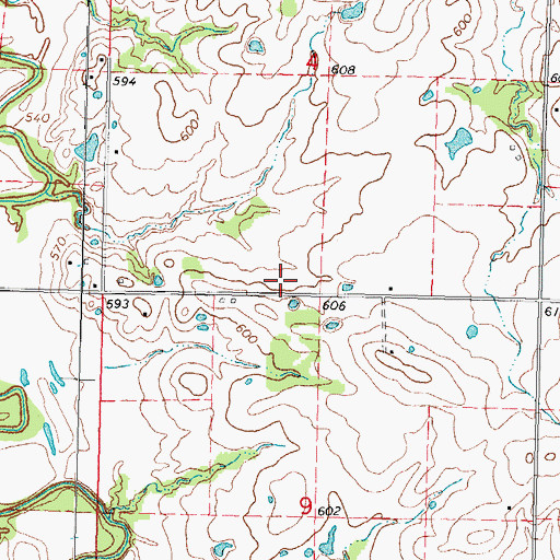 Topographic Map of Cane Creek Site 29 Dam, OK