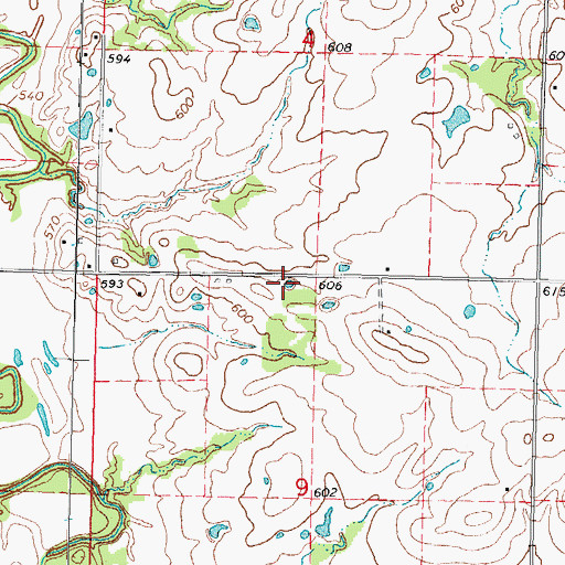Topographic Map of Cane Creek 29 Reservoir, OK