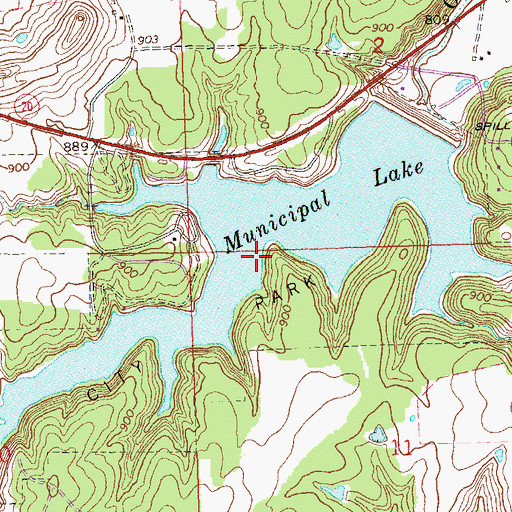 Topographic Map of Hominy Municipal Lake, OK