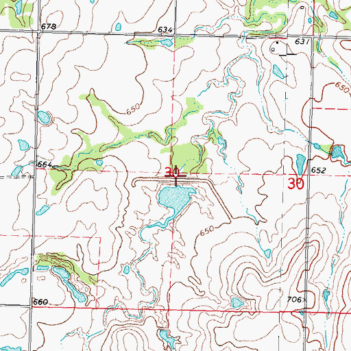 Topographic Map of Cane Creek Site 17 Dam, OK