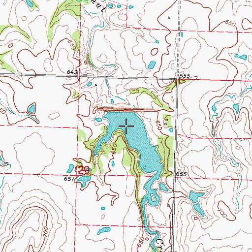 Topographic Map of Cane Creek Site 18 Reservoir, OK