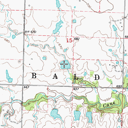 Topographic Map of Cane Creek Site 12 Reservoir, OK