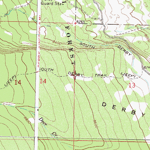 Topographic Map of South Derby Trail, CO