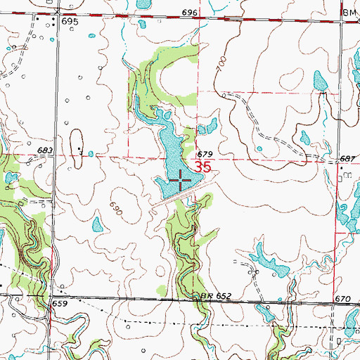 Topographic Map of Cane Creek Site 9 Dam, OK