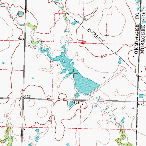 Topographic Map of Cane Creek Site 5 Reservoir, OK