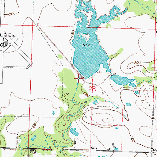 Topographic Map of Okmulgee Creek Site 1 Dam, OK