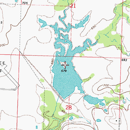 Topographic Map of Okmulgee Creek Site 1 Reservoir, OK